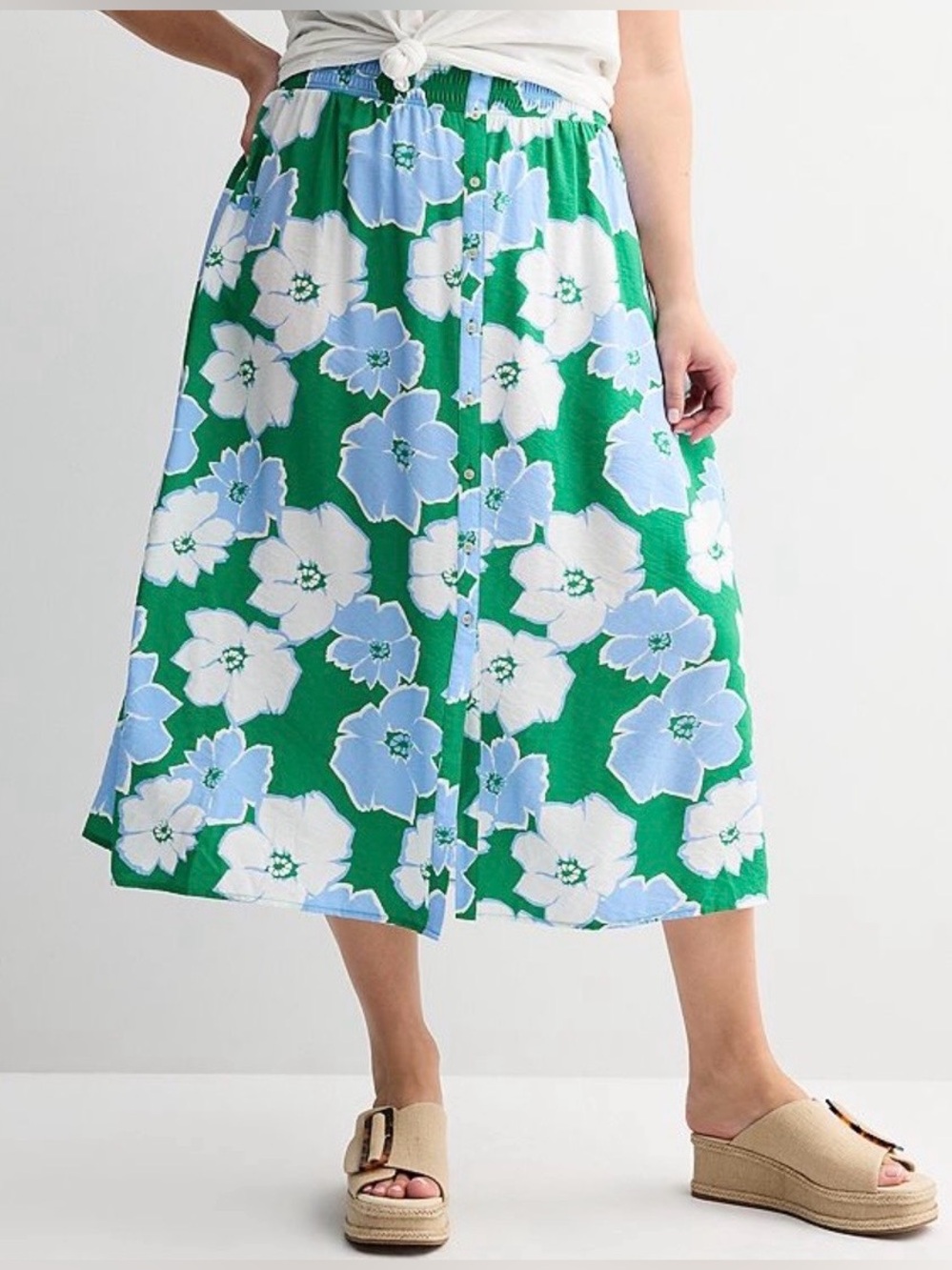 NEW…Sonoma Floral Button-Front Midi Skirt - Picture 1 of 3